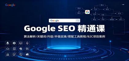 Google SEO 精通课：算法解析/关键词/内容/外链实操/搭配工具教程/B2C项目案例