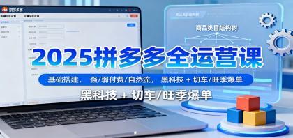 2025拼多多全运营课:基础搭建,强/弱付费/自然流,黑科技 + 切车/旺季爆单 2025拼多多全运营课:基础搭建,强/弱付费/自然流,黑科技 + 切车/旺季爆单
