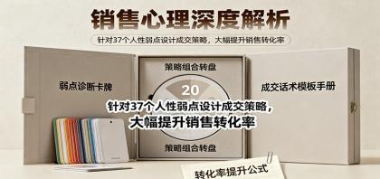 销售心理深度解析:针对37个人性弱点设计成交策略,大幅提升销售转化率! 销售心理深度解析:针对37个人性弱点设计成交策略,大幅提升销售转化率!