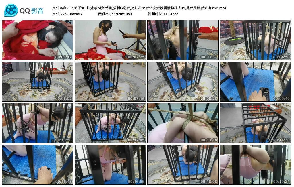 【飞天原创】铁笼禁锢女无赖,强制G潮后,把灯拉灭后让女无赖幔慢挣扎去吧,是死是活听天由命吧