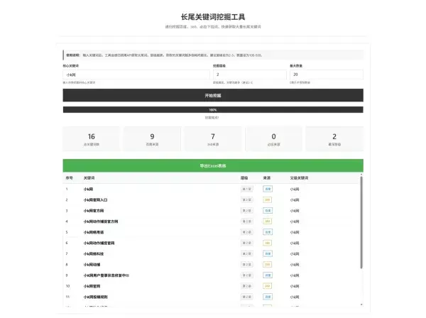 SEO关键词长尾词优化工具网页源码
