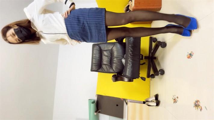 【婧児小主】GTS晓G全语言 黑丝蓝高跟使用小国人类黑丝脚底踩高跟碾鞋里踩YC-220411-2