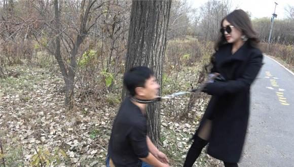 【冷柔】公园暴踢老贱狗，暴力耳光