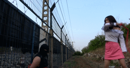 户外粗口羞辱，残酷耳光，骑马