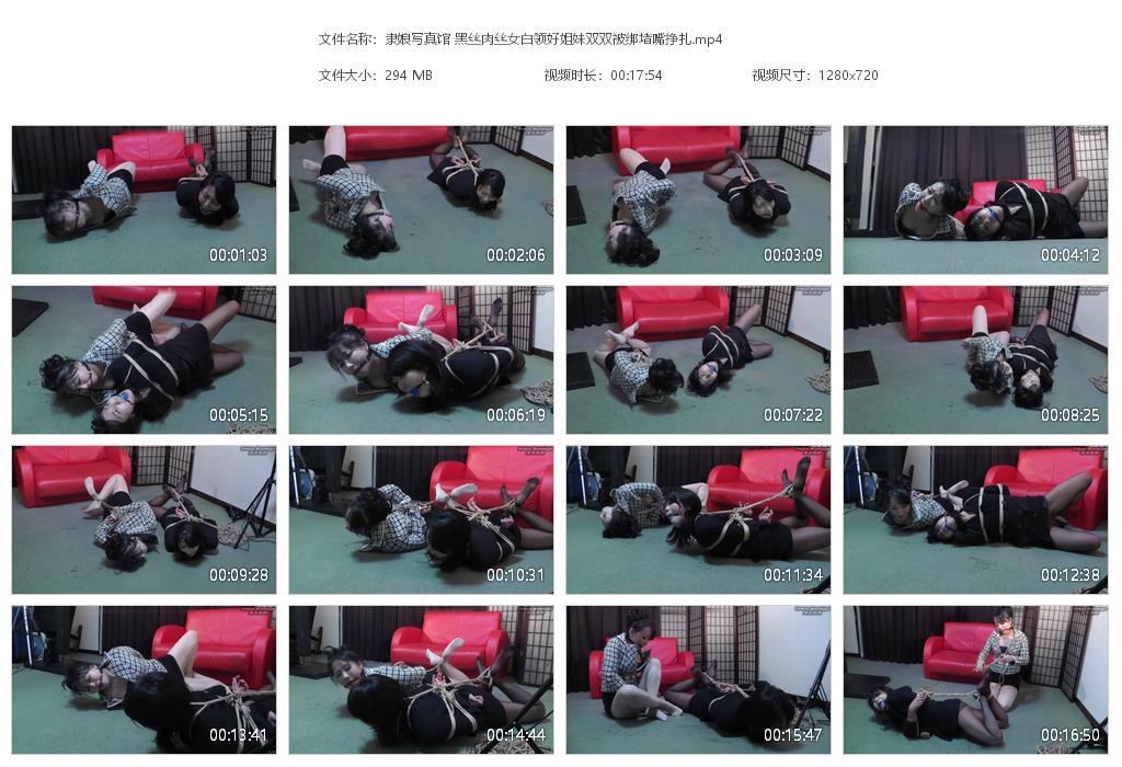 隶娘写真馆 黑丝肉丝女白领好姐妹双双被绑堵嘴挣扎