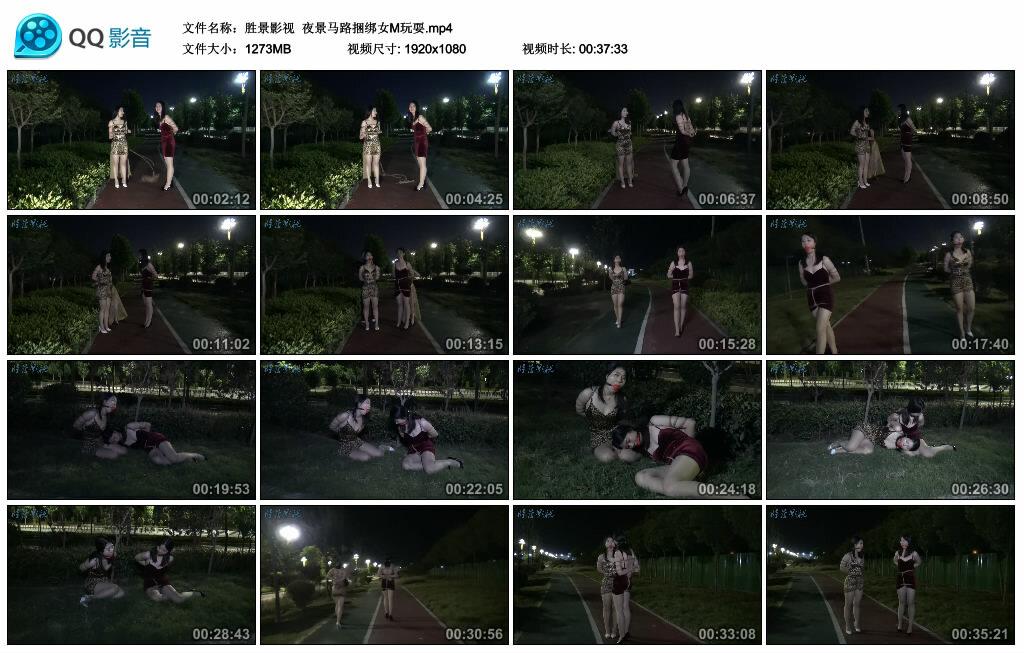 【胜景影视】夜景马路捆绑女M玩耍