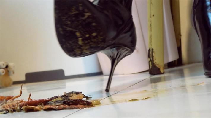 【婧児小主】晓G全语言GTS Crush双靴虐杀小奴隶们戏谑嘲笑把龙虾踩成肉酱 YC-220523-7