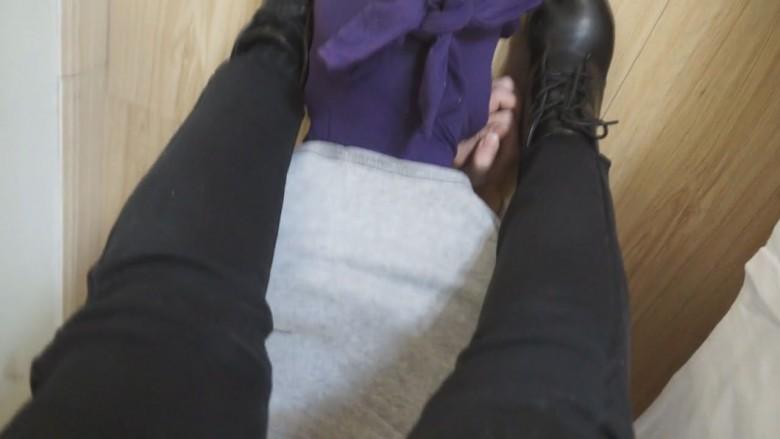 新人学生妹牛仔裤原味短靴初踩