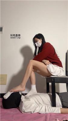 【甜恬】桌底视角-休闲鞋白棉袜气味辱 bf50651