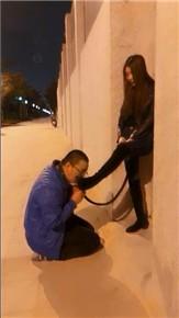 vivi-户外惊险遛狗过马路