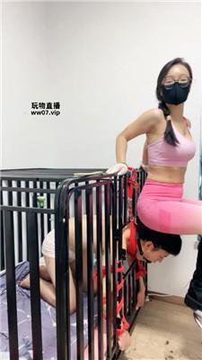 【南月女神】口球塞嘴-捆绑囚禁狗笼 JS250324-3
