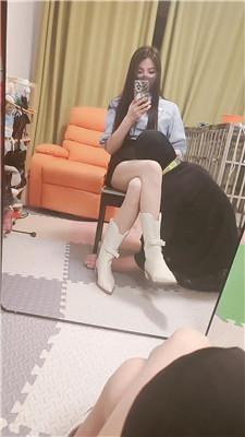 【于少奶奶】镜前羞辱-短靴诱惑/头顶脏鞋 JS250416-7