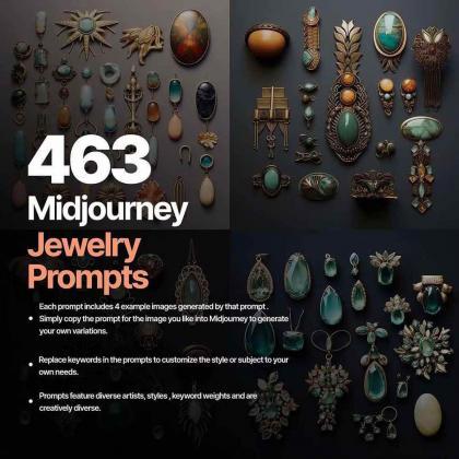463个Midjourney珠宝摄影提示词:覆盖全品类珠宝,AI设计秒出专业效果 463个Midjourney珠宝摄影提示词:覆盖全品类珠宝,AI设计秒出专业效果