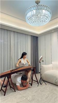 【琴月】素人闺蜜观战-古筝美女脚下奴 JS250429-13