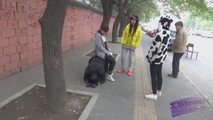 【品丝阁】女主晨练小区遛狗