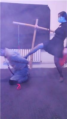 【鸿运双女团】反绑暴力虐打贱奴【完整版】 JS250331-36