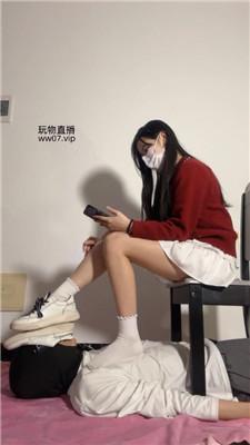 【甜恬】桌底视角-休闲鞋白棉袜气味辱 bf50651