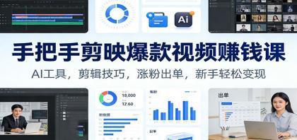 手把手剪映爆款视频赚钱课:AI工具,剪辑技巧,涨粉出单,新手轻松变现 手把手剪映爆款视频赚钱课:AI工具,剪辑技巧,涨粉出单,新手轻松变现