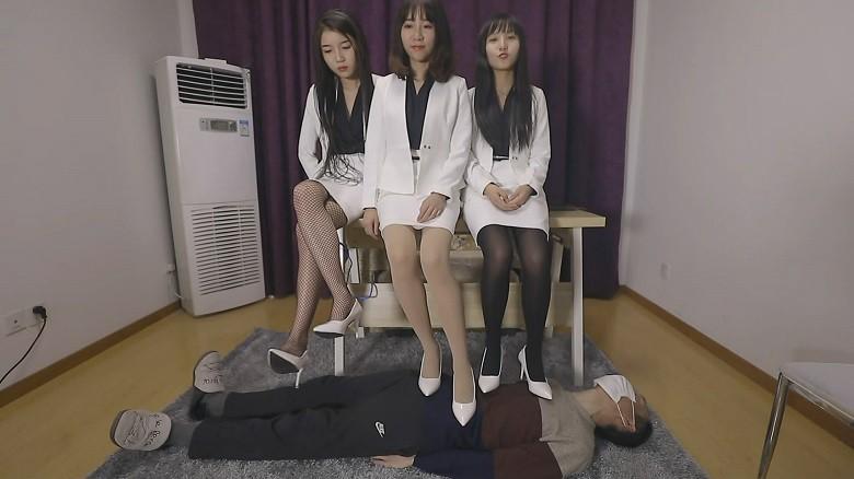 翻拍番号片系列三人OL装第一部（双视角）