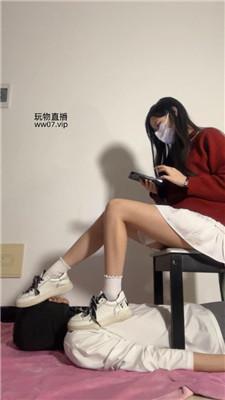 【甜恬】桌底视角-休闲鞋白棉袜气味辱 bf50651