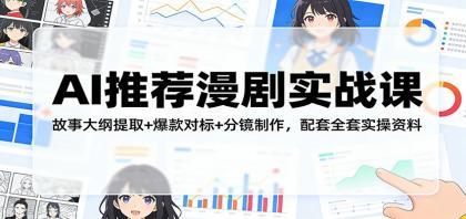 AI推荐漫剧实战课：故事大纲提取+爆款对标+分镜制作，配套全套实操资料